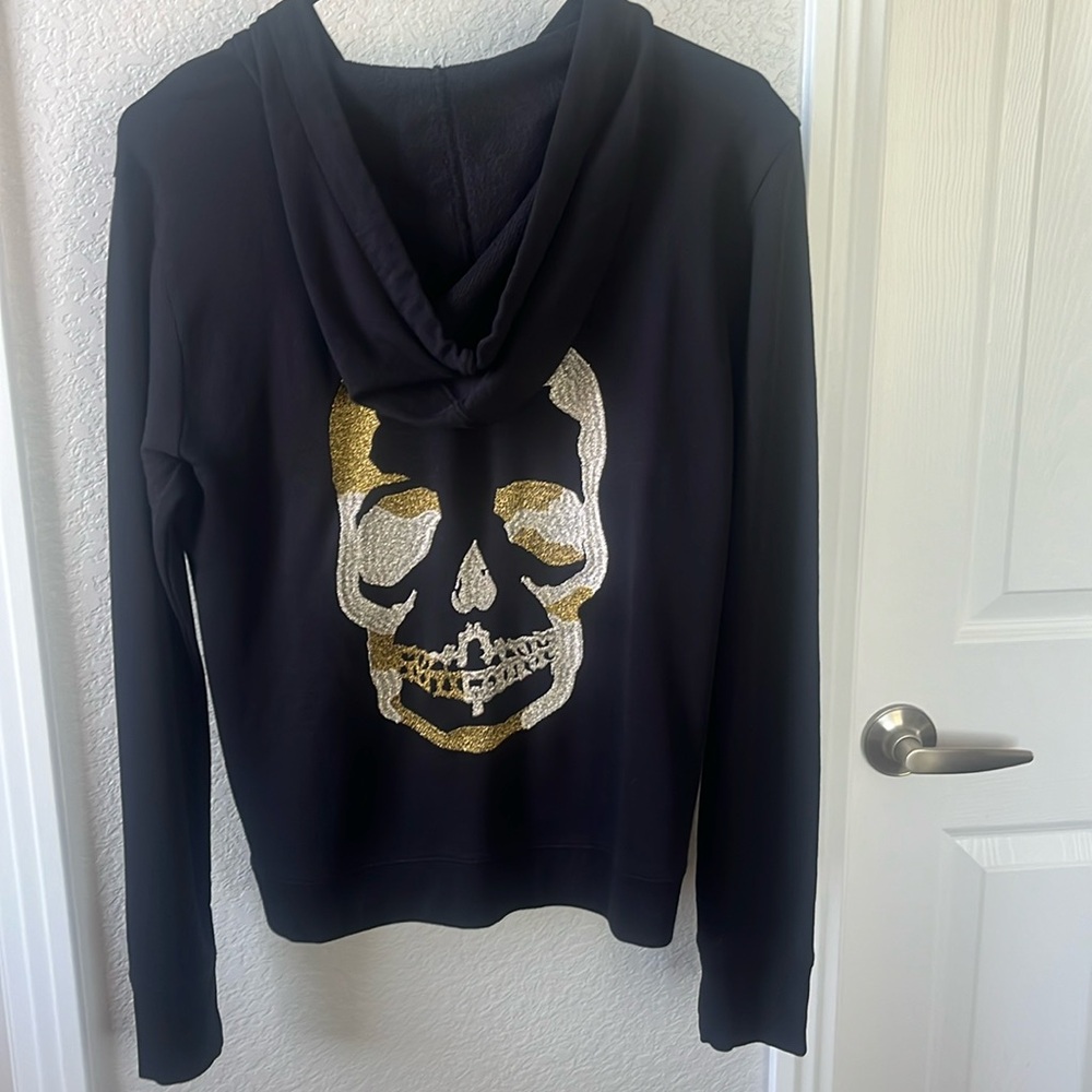 Zadig Voltaire Clipper Skull Fool Pullover Hood Sweatshirt Black New With Tags S